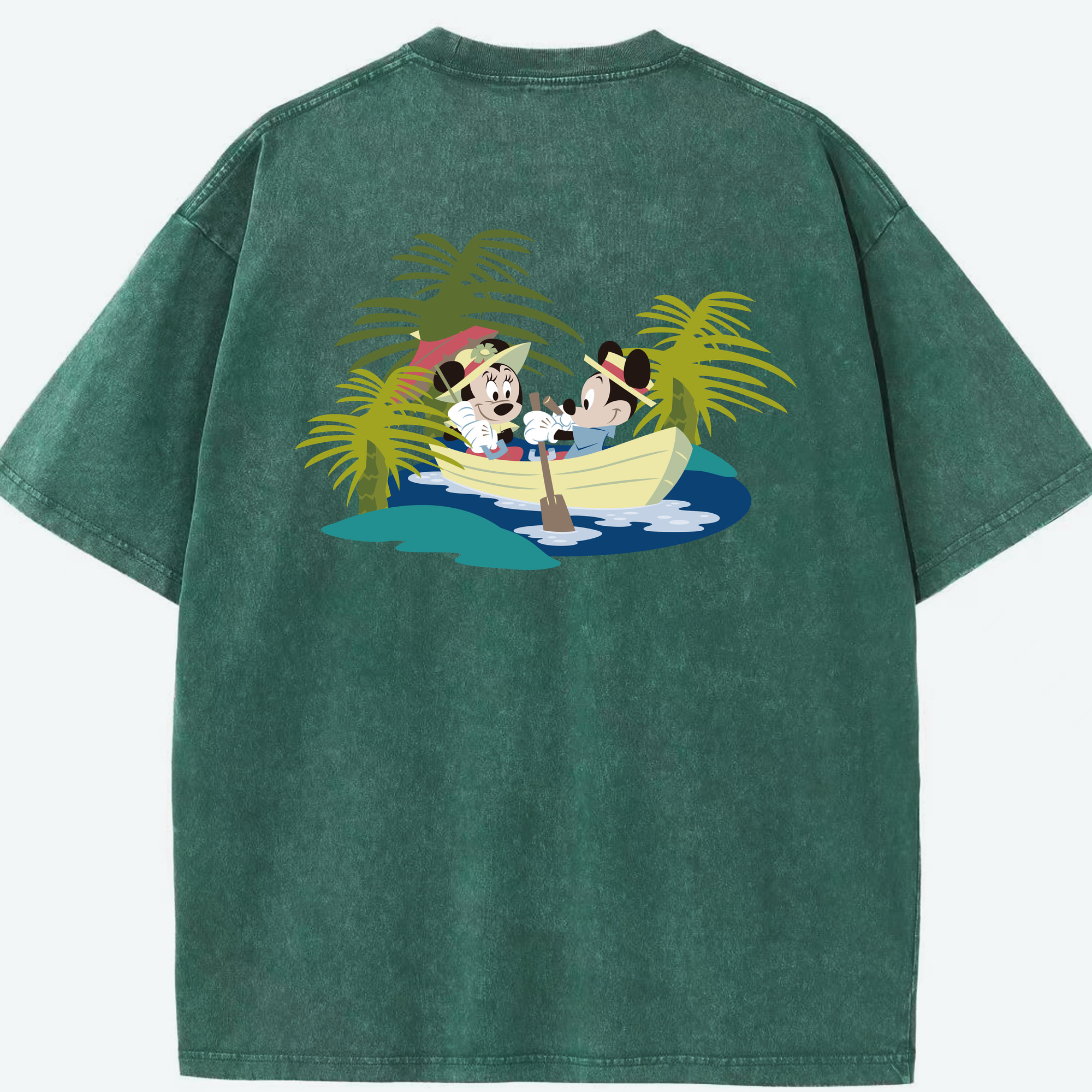 （画像用） ミッキーマウス Mickey Mouse 綿100% ヴィンテージ風 半袖Tシャツ（背面プリント）